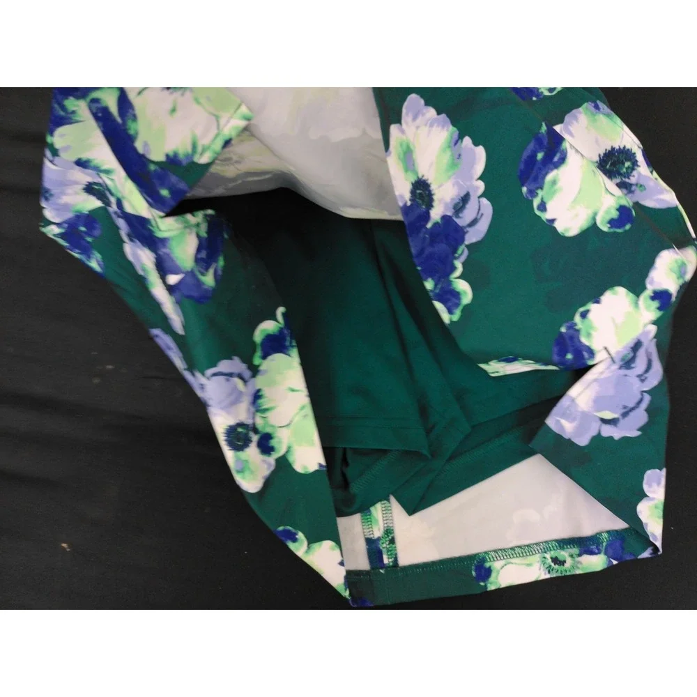 Lady Hagen Golf Skort Women Size 4 Green Blue Floral A-Line Pockets Athletic
